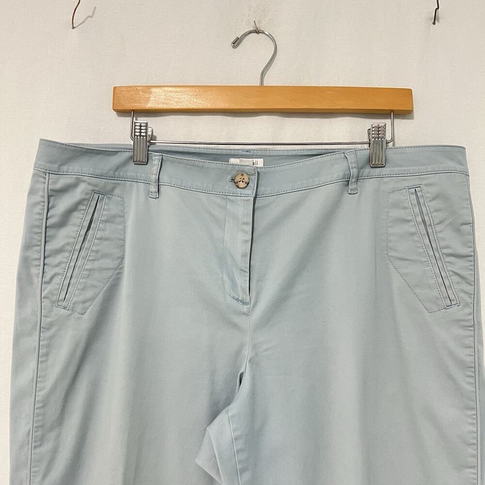 J Jill Live In Chino Pants 16 Dusty Blue Stretch Comfortable Soft Travel Cruise - Picture 2 of 12